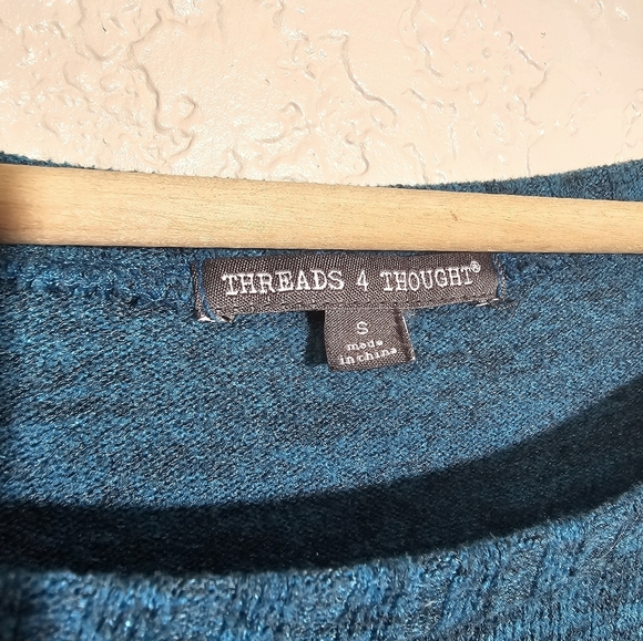 Threads 4 Thought Marled Blue Recycled Polyster Sweater - Picture 3 of 4